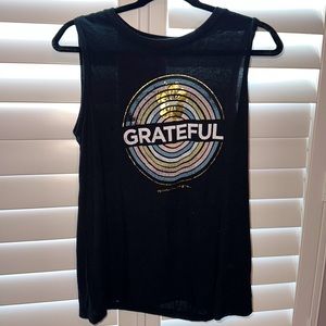 Spiritual Gangster Sleeveless “grateful” top.